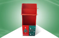 Noel Hediyeleri için Kancalı Kırmızı Ücretsiz Standlı Gösterim Ünitesi Karton Kat Gösterimi