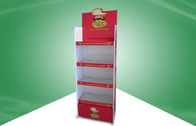 Red Four Shelf Cardboard Free Standing Display Units PP Lamination for Snack