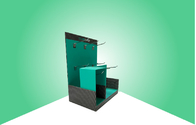 Elektronik Ürünler için Metal Kancalarla Sabitlenmiş Ismarlama Mavi Karton Sayaç Ekranı