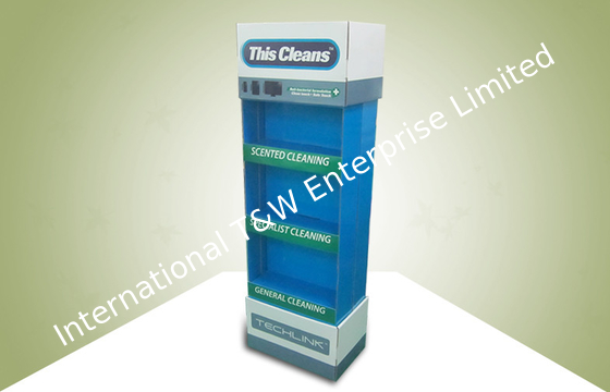 İyi bir fiyat. Double Face Show Three Shelf POS Cardboard Displays Sell Cleaning Products çevrimiçi