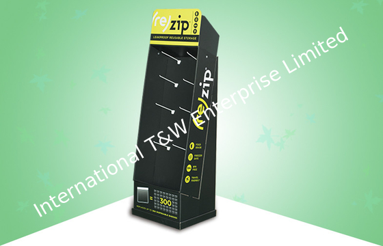 İyi bir fiyat. Promoting Corrugated Display Stands , Cardboard Floor Display Stands With Plastic Hook çevrimiçi