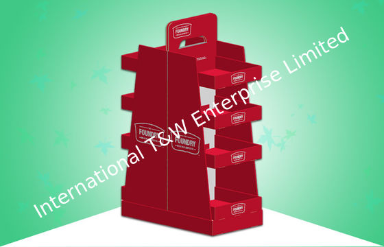 İyi bir fiyat. Kırmızı POS Karton Reklamcılık 2 Taraflı Dört Raf Büyük Uzay Kararlı çevrimiçi