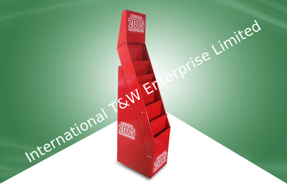 İyi bir fiyat. Books / Brochure / Magazine Pop Cardboard Display Stand In Red Color çevrimiçi