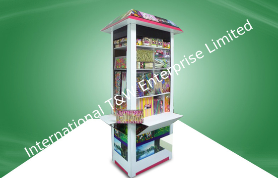 İyi bir fiyat. Unique Design House Shape  Cardboard Display Stand Floor  Display For Picnic Items çevrimiçi