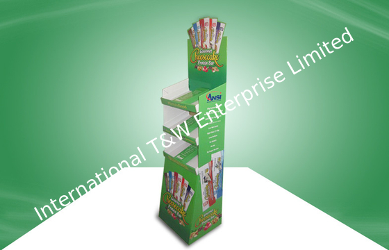 İyi bir fiyat. Recycled Cardboard Free Standing Display Unit With Three Shelf Promoting Snacks çevrimiçi